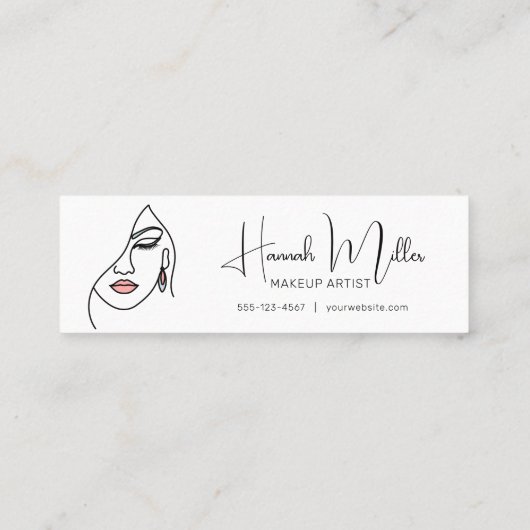 ミニマルエレガントリストメイクアップアーティスト顔ロゴロイヤリティ スキニー名刺 (裏面)