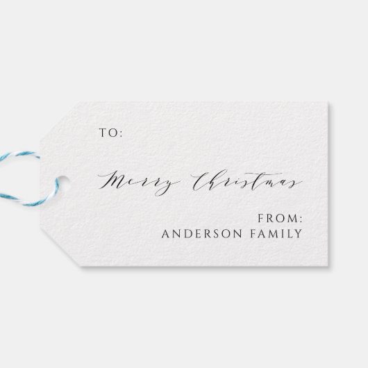 ミニマルエレガントリストメリークリスマスファミリー ギフトタグ (裏面横)