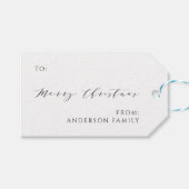 ミニマルエレガントリストメリークリスマスファミリー ギフトタグ (正面(横))