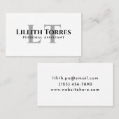 ミニマルエレガントリストモノグラムクリーンタイポグラフィ 名刺 (正面/裏面)