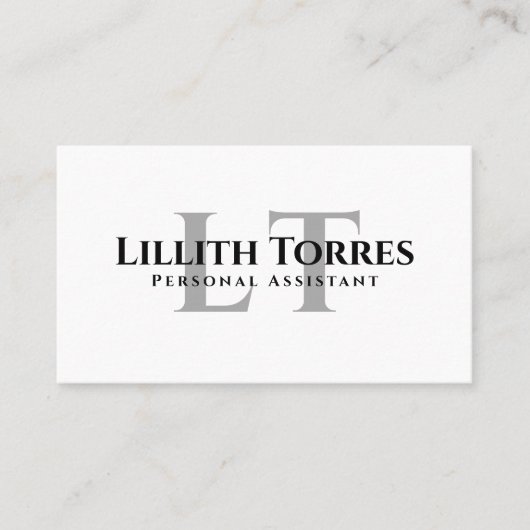 ミニマルエレガントリストモノグラムクリーンタイポグラフィ 名刺 (正面)