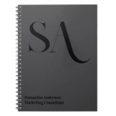 ミニマルエレガントリストモノグラムスパイラルフォトノートブック ノートブック (正面)