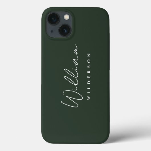 ミニマルエレガントリストモノグラムダークグリーン森林 Case-Mate iPhoneケース (裏面)