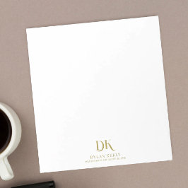 ミニマルエレガントリストモノグラムダークレッドスタイリッシュ金ゴールド ノートパッド