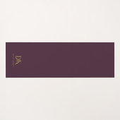 ミニマルエレガントリストモノグラムダークレッドスタイリッシュ金ゴールド ヨガマット (裏面(横))