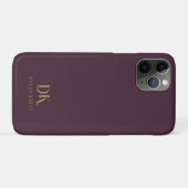 ミニマルエレガントリストモノグラムダークレッドスタイリッシュ金ゴールド Case-Mate iPhoneケース (裏面(横))