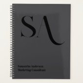 ミニマルエレガントリストモノグラムプランナー- パーソナライズされた プランナー手帳 (正面)