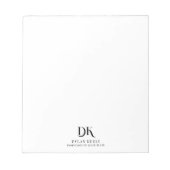 ミニマルエレガントリストモノグラムモダンブラック ノートパッド (正面)