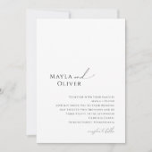 ミニマルエレガントリストモノグラム写真結婚の 招待状 (正面)