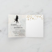 ミニマルエレガントリストモノグラム写真結婚の 招待状 (内部)