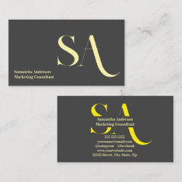 ミニマルエレガントリストモノグラム名刺 | カスタム 名刺