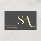 ミニマルエレガントリストモノグラム名刺 | カスタム 名刺 (正面)