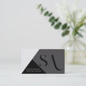 ミニマルエレガントリストモノグラム名刺 | カスタム 名刺 (スタンド正面)
