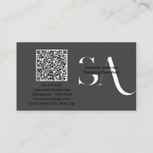 ミニマルエレガントリストモノグラム名刺 | カスタム