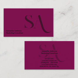 ミニマルエレガントリストモノグラム名刺 | カスタム 名刺