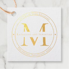 ミニマルエレガントリストモノグラム差出人住所シール フェイバータグ