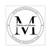 ミニマルエレガントリストモノグラム差出人住所 ラバースタンプ (インプリント)