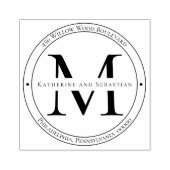 ミニマルエレガントリストモノグラム差出人住所 ラバースタンプ (インプリント)