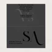 ミニマルエレガントリストモノグラム折り畳み名刺 名刺 (外部フラット)