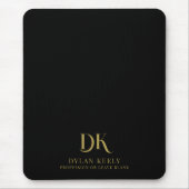 ミニマルエレガントリストモノグラモダンムブラックスタイリッシュ マウスパッド (正面)