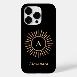 ミニマルエレガントリストモノグラモダンムブラック金ゴールド Case-Mate iPhone 14 PROケース