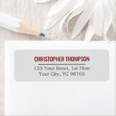 ミニマルエレガントリストライトグレー深い赤線 ラベル (インサイチュ)