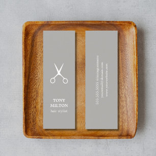 ミニマルエレガントリストライトグレー白ヘアスタイリスト スキニー名刺