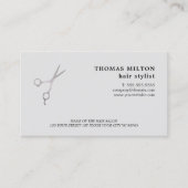 ミニマルエレガントリストライトグレー鋏ヘアスタイリスト 名刺 (正面)