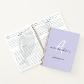 ミニマルエレガントリストライトパープルレシピ ノートブック (内部)