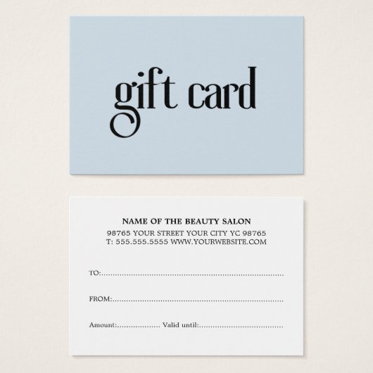 ミニマルエレガントリストライトブルーホワイト美しいサロン (正面&裏面)