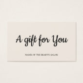 ミニマルエレガントリストライトベージュサロンギフトカード (正面)