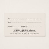 ミニマルエレガントリストライトベージュサロンギフトカード (裏面)