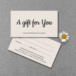 ミニマルエレガントリストライトベージュサロンギフトカード