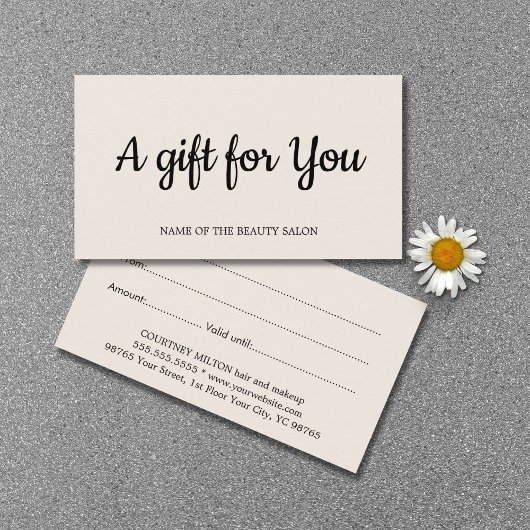 ミニマルエレガントリストライトベージュサロンギフトカード