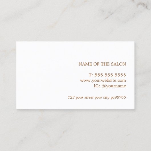 ミニマルエレガントリストライトベージュブラウン美しいはっきりした 名刺 (裏面)