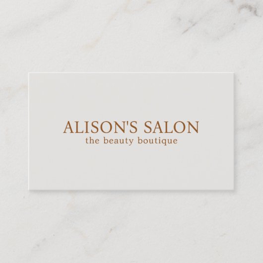 ミニマルエレガントリストライトベージュブラウン美しいはっきりした 名刺 (正面)