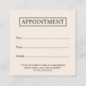 ミニマルエレガントリストライトベージュ美しいサロン 予約カード (正面)