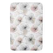 ミニマルエレガントリストラインアートフローラルパターン バスマット (正面縦)