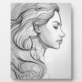 ミニマルエレガントリストラインアートポートレート フォトプラーク (正面)