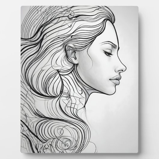 ミニマルエレガントリストラインアートポートレート フォトプラーク (正面)