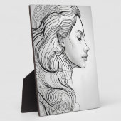 ミニマルエレガントリストラインアートポートレート フォトプラーク (側面)