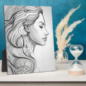 ミニマルエレガントリストラインアートポートレート フォトプラーク (側面)