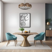 ミニマルエレガントリストラインアートポートレート ポスター