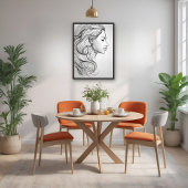 ミニマルエレガントリストラインアートポートレート ポスター