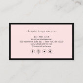 ミニマルエレガントリストラグジュアリーブティックブラック/ピンク 名刺 (裏面)