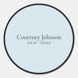 ミニマルエレガントリストラグジュアリーブティックブラック/ブルー ラウンドシール