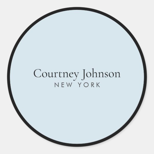 ミニマルエレガントリストラグジュアリーブティックブラック/ブルー ラウンドシール (正面)