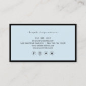 ミニマルエレガントリストラグジュアリーブティックブラック/ブルー 名刺 (裏面)