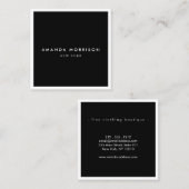 ミニマルエレガントリストラグジュアリーブティックブラック/ホワイト スクエア名刺 (正面/裏面)