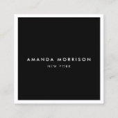 ミニマルエレガントリストラグジュアリーブティックブラック/ホワイト スクエア名刺 (正面)